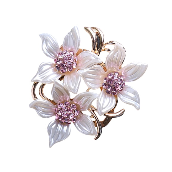 PENIKOKO Elegant Flower Brooch Pin Rhinestone Decorative 1Set for Women Birthday