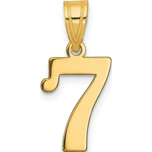14K Yellow Gold Polished Number 7 Pendant (Width 10.95) (Length 16.85) - Jbsp