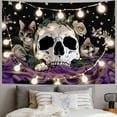 thumbnail image 2 of Orinice  Hippie Skull Tapestry Witchy Cat Tapestry Moon Phase Tapestries Mushroom Flower Plant Tapestry Boho Aesthetic Tapestry Wall Hanging for Bedroom Home Dorm(51.2 x 59.1 inches) 50x40inch, 2 of 6