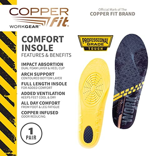 Copper Fit 6024166 Work Gear Shoe Insole 2 Piece
