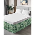 thumbnail image 4 of Tropical Leaves Wrap Around Bed Skirts for King Bed 18" Drop, Bed Skirt with Adjustable Elastic Belt Dust Ruffle Bed Valance for Bedroom Hotel Luxury Summer Nature Botanical Palm Leaf Bed Frame Cover, 4 of 7