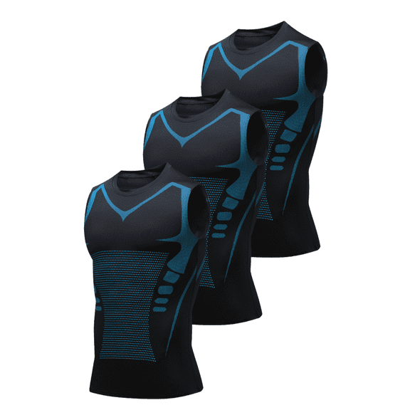 3 Pack Sports Sleeveless Shirt For Men's Sports Muscle Slimming Shirt, Men's Compression Vest, Breathable And Comfortable Running, Shaping And Cycling Top Black XL