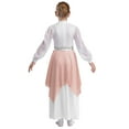 thumbnail image 3 of Aislor Girls Long Sleeve Worship Praise Dance Tunic Liturgical Church Robe Irregular Hem Dress Pink 6, 3 of 6