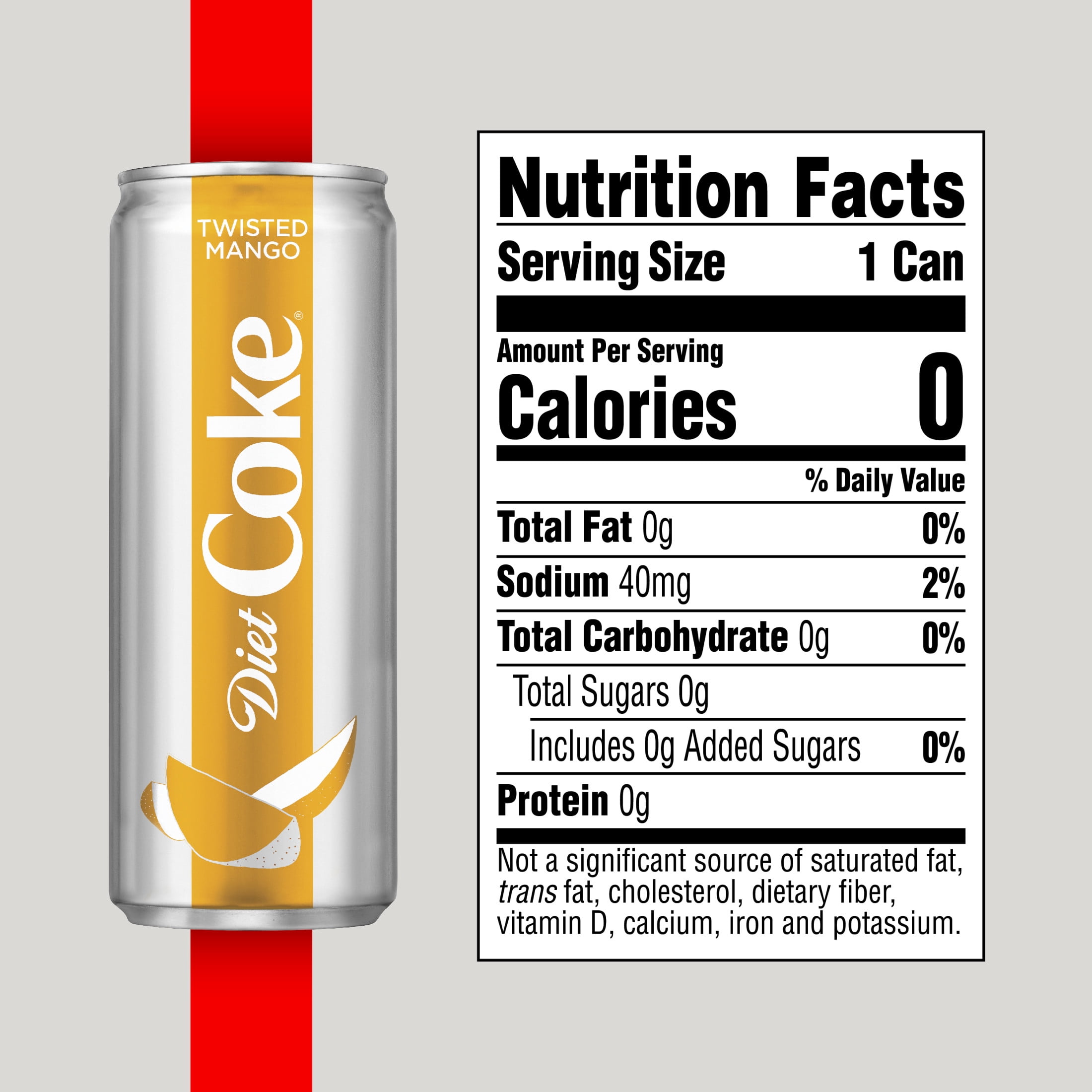 Diet Coke Twisted Mango Soda Soft Drink, 12 fl oz, 8 Pack