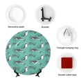 thumbnail image 4 of Balery Great White Shark Print Bone China Decorative Plate Ceramic Dinner Plates Art Crafts with Display Stand-8in, 4 of 6