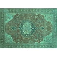 thumbnail image 1 of Ahgly Company Indoor Rectangle Medallion Turquoise Blue Traditional Area Rugs, 2' x 4', 1 of 4