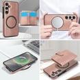 thumbnail image 4 of ELEHOLD Case for Samsung Galaxy A15, 2-in-1 Magnetic Shockproof Leather Wallet Flip Case Cover, Detachable Card Holder with Stand,Rosegold, 4 of 5