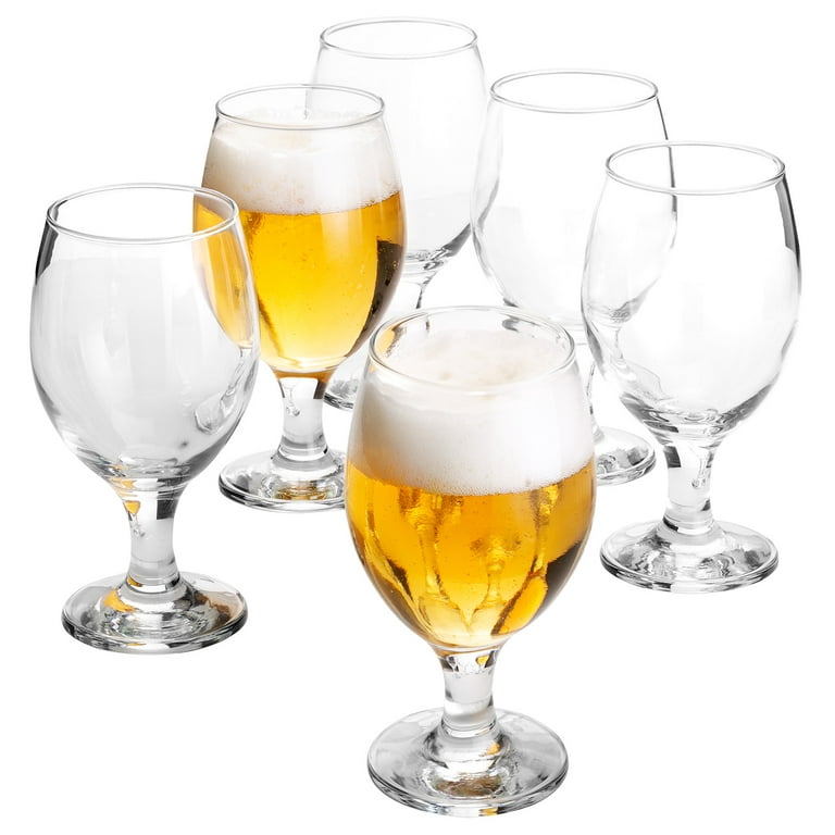 Crystalia Set of 6 Craft Beer Glasses, Belgian Style Stemmed Tulip