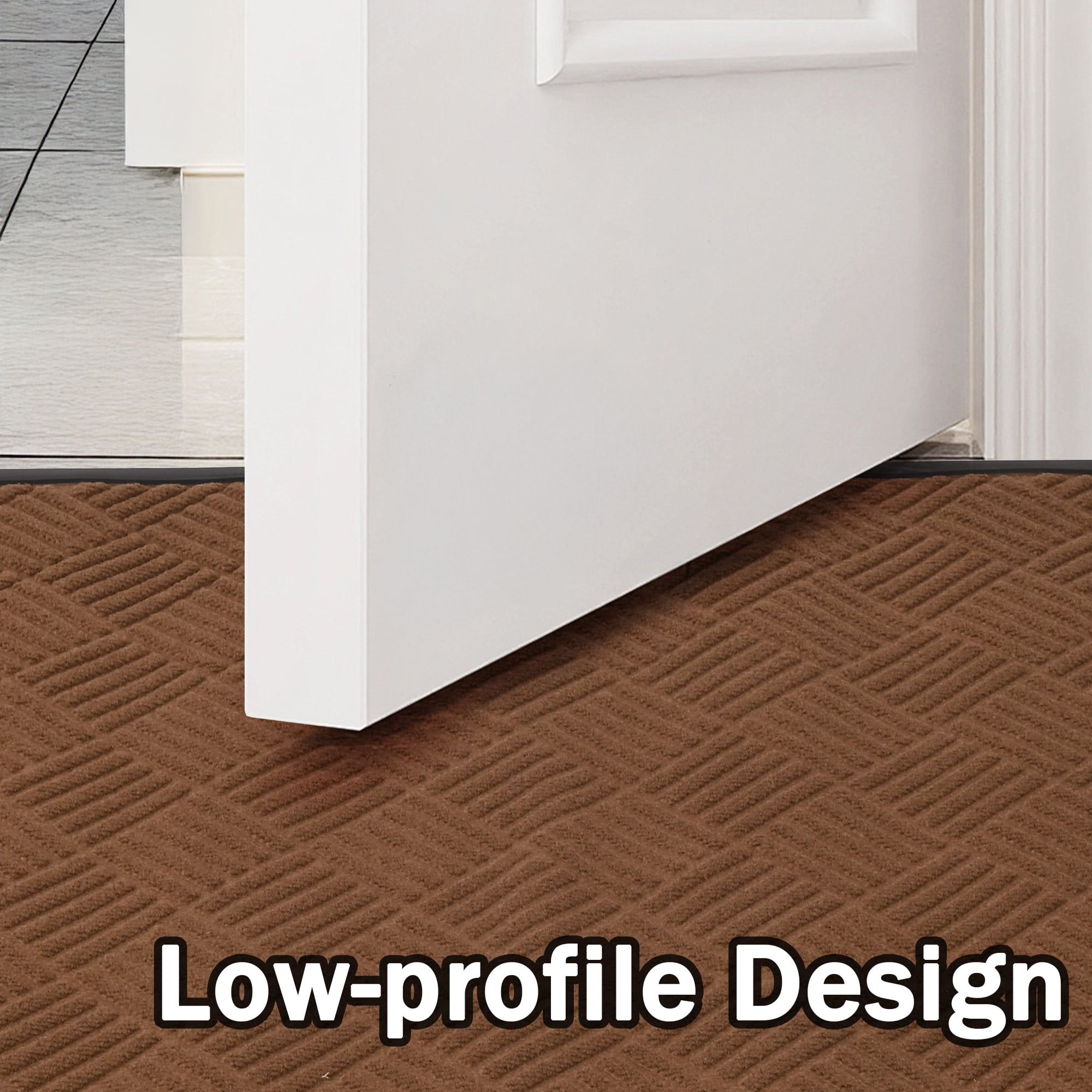 WANLISELL 3 x 5 ft Anti-Slip Carpet Door Mat, Entrance Floor Doormat, Entry Carpet Indoor Outdoor Entryway Rug, Brown