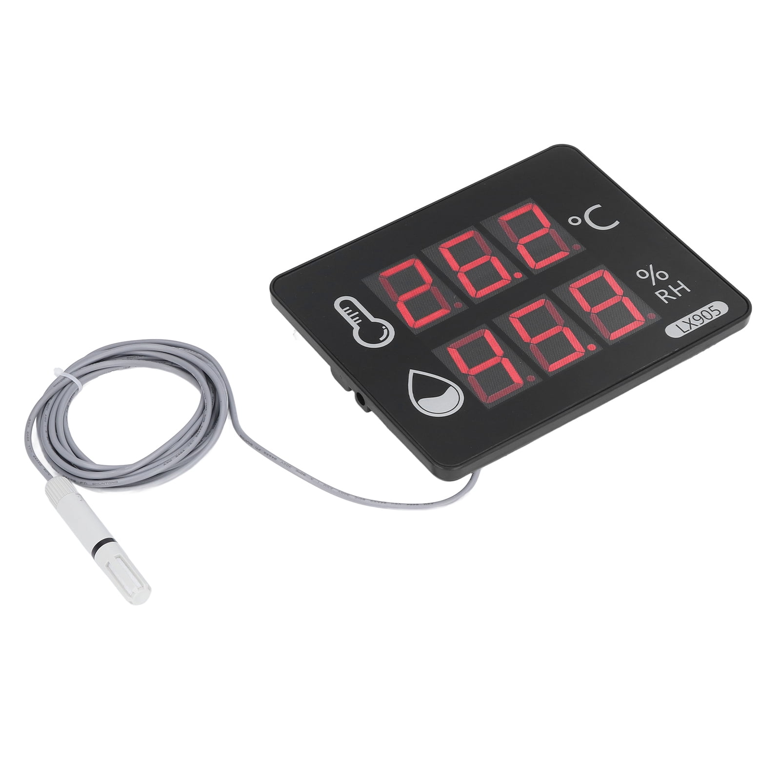 Air Quality Monitor, Sensitive Intelligent Backlight Heat Resistant LED Digital Display Temperature Humidity Gauge With Bracket For Office