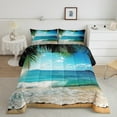thumbnail image 2 of Erosebridal Blue Hawaiian Beach Bedding Sets Full with Comforter,Summer Holiday Duvet Insert,Ocean Decor,Reversible,3pcs, 2 of 8