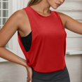 thumbnail image 2 of GPOECD Loose Tank Tops for Women Sleeveless Yoga Top Comfortable Summer Workout Vest Daily Wear Womens Camisole Red,XL, 2 of 4