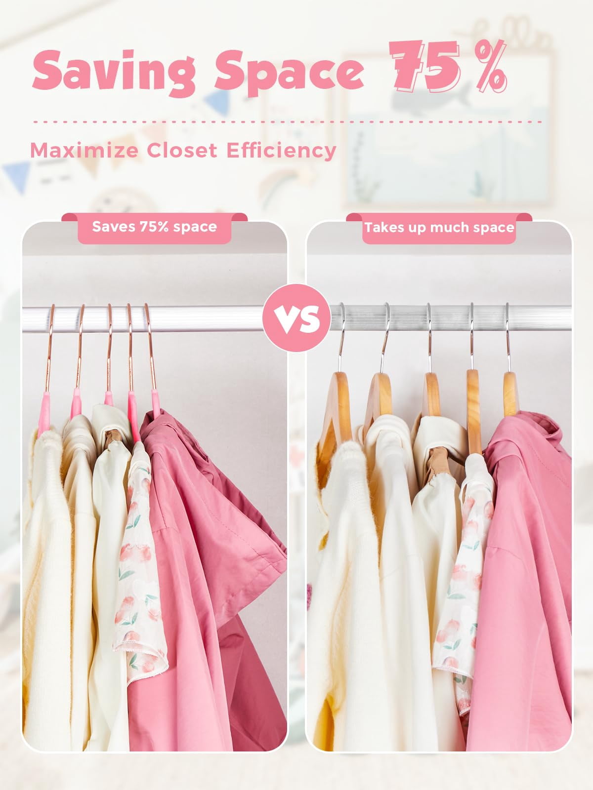 14 inch-50P Pink Clothes Hanger