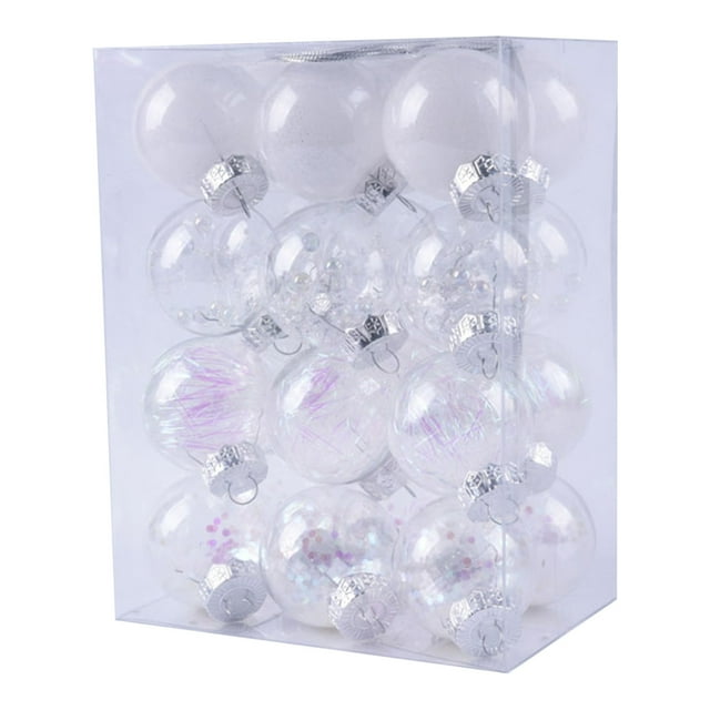 DPTALR 24PCS Christmas Tree Ornament Pendant Party Supplies Tree Hanging Plastic Ball