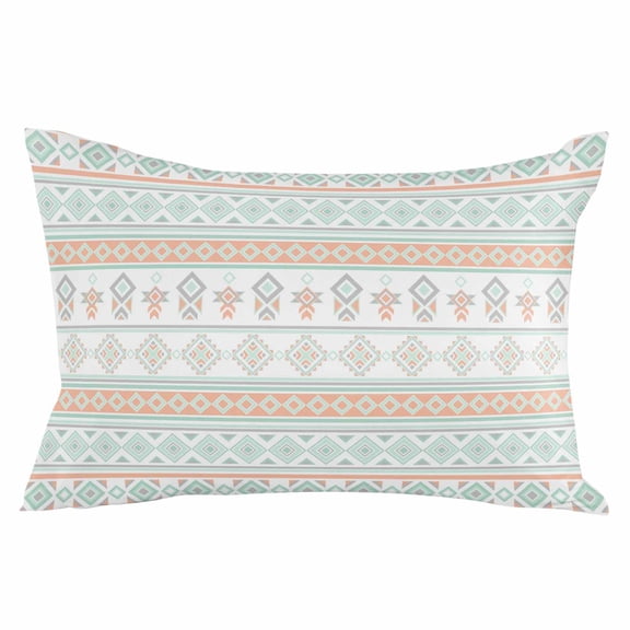 Light Green Boho Striped Throw Pillow Cover 20 x 30 Inch Decorative Pillow Cover Southwestern Ethnic Tribe Vintage Lumbar Pillowcase Seasonal Rectangle Cushion Case for Couch Sofa Bed Living Room