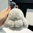 thumbnail image 2 of Visland Handmade Bunny Keychain Bag Charm Fluffy Faux Fur Rabbit Pendant Keyring Lop-Eared Design Bunny Charm Keychain Versatile Wallet Accessory, 2 of 8