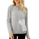 thumbnail image 1 of Camiseta mujer, Suéter de Navidad para mujer, suéteres casuales de manga larga con cuello redondo de Abody Gris/Pequeña, 1 of 7