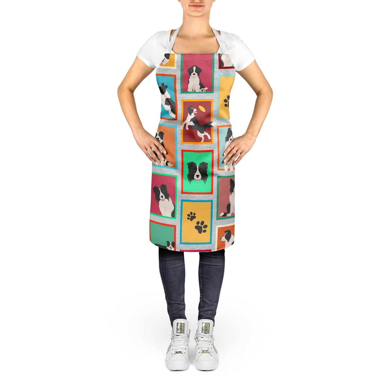 Lots of Border Collie Apron 27 in x 30 in