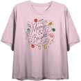 thumbnail image 3 of Merry & Bright Christmas Lights Women's Pink Crew Neck Short Sleeve Crop Tee-XL, 3 of 4