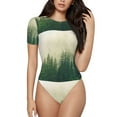 thumbnail image 1 of Cauagu Forêt de Brouillard T-Shirts à Manches Courtes Col Rond pour Femmes Combinaison Quotidienne-TG, 1 of 7