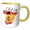 Yellow/White, variant on 3drose, Map of Spain with Flag and Icons, 15oz Two-tone Blue Mug
