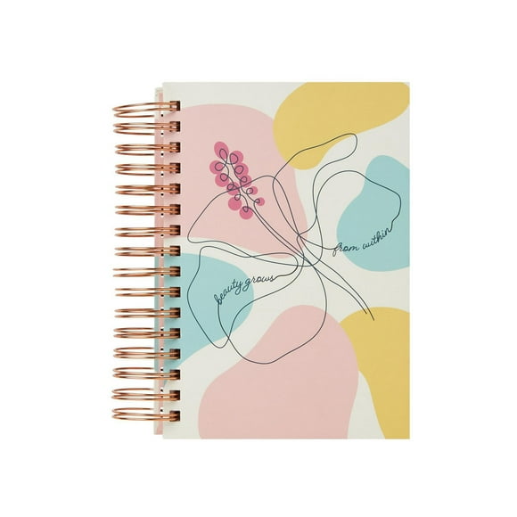 C.R. Gibson "Beauty Grows From Within" Twin Wire Chunky Journal, by Markings, 1" Rose Gold Spiral Binding, Notebook, Journal, Organizer