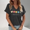 thumbnail image 2 of T-Shirts Stylés pour Femmes, Manches Courtes Décontractées, Col en V, T-Shirts Graphiques Polyvalents pour le Quotidien pour et, 2 of 4