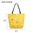 thumbnail image 5 of FORMRS Womens Canvas Tote Bag with Zipper Inner Pocket Shoulder Handbag, White Stars, 5 of 7