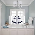 thumbnail image 3 of Nautical Anchor Kitchen Curtains Small Short 39 Inch Length, Farmhouse Minimalist White Abstract Art Grommet Bedroom Living Room Curtains, Light Filtering Cafe Curtain Drapes 2 Panels Set 55''x39'', 3 of 9