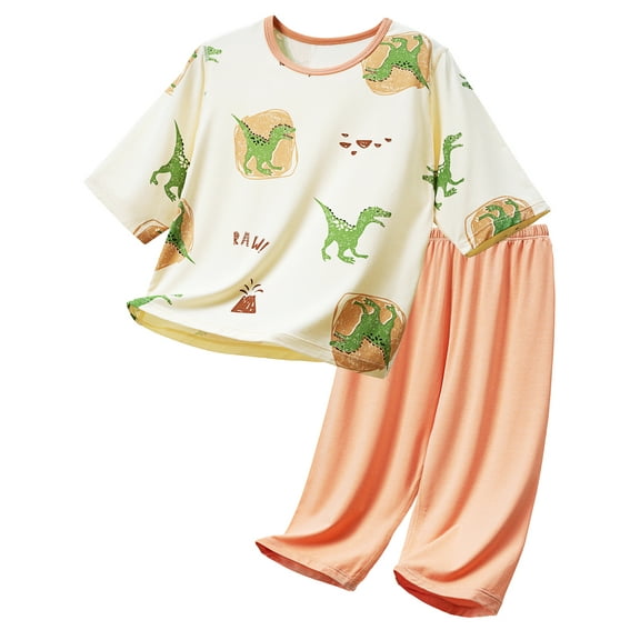 WIBACKER Boy Pajamas Baby Boys Summer Short Sleeve Pjs Set Kid Sleepwear Viscose Pajamas from Bamboo Rayon