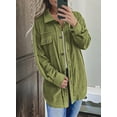 thumbnail image 4 of Asyoly Women Casual Button Down Shacket Jacket Long Sleeve Solid Color Oversized Trench Pea Coat Coat with Pockets, 4 of 6