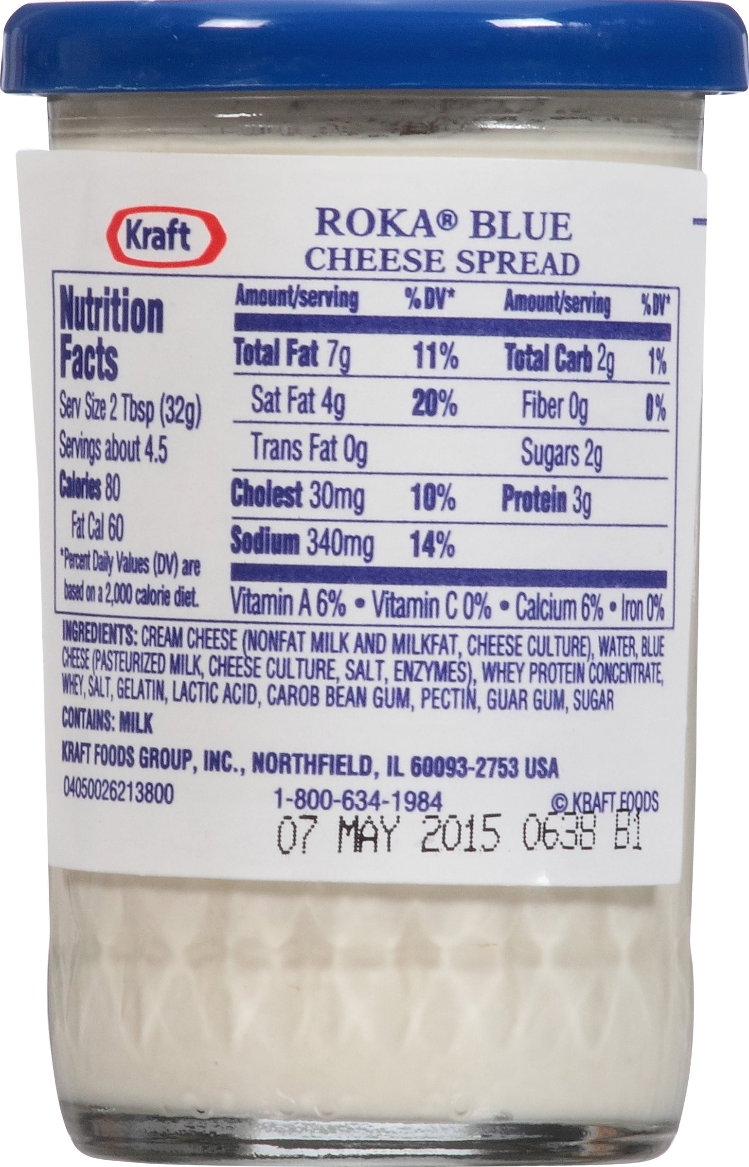 Kraft Roka Blue Cheese Spread with Philadelphia Cream Cheese, 5 oz Jar