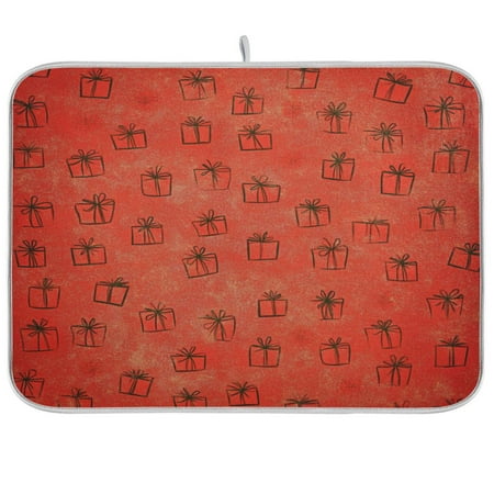 

Kitchen Drying Mat，Christmas Presents18 ×24 Single Sided Printed Kitchen Countertop Multi-Purpose Drainage Drying Mat.