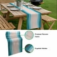 thumbnail image 5 of Blue Stripes Table Runner - 108 Inch Long, Kitchen Dining Table Runner Dresser Scarves, Modern Gradient Abstract Striped Lines Farmhouse Decor for Coffee Tables Wedding Party Banquet, 5 of 8