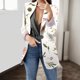 thumbnail image 4 of Chaquetas de traje clásico Chaqueta de traje de manga larga con solapa y estampado de flores versátil para mujer otoño e invierno temperamento informal y cómodo,blazer moda（Beige， XXL), 4 of 5
