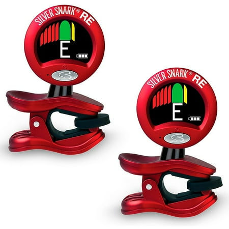 Snark Guitar Instrument Tuner Red Silver Clip On All SIL-RED 2 Pack