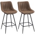 thumbnail image 1 of HOMCOM 27" Bar Stools Set of 2, PU Leather Counter Height Barstools, Brown, 1 of 10