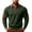 01# Army Green, variant on Big & Tall Men's Long Sleeve Henley Sweater with Brown Leather-Look Patches, Padded Elbow Design, Color Block Workwear Top for Casual Outings S-5XL