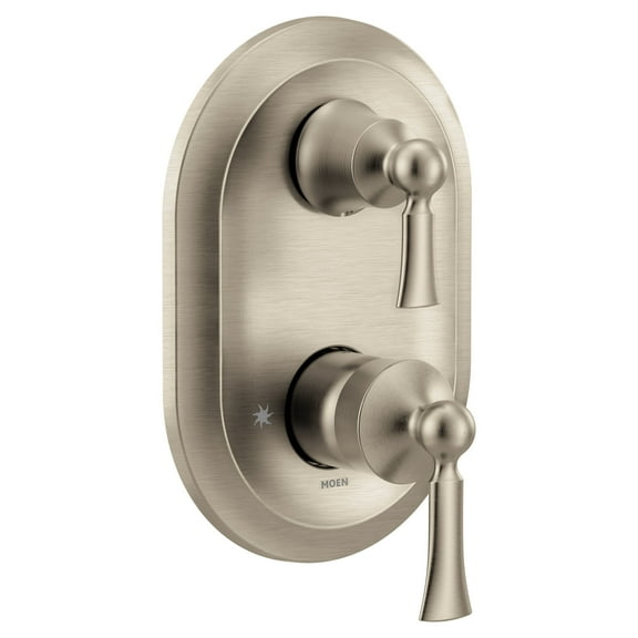 Open Box Moen UT5500BN Wynford Two Handle Diverter Valve Trim in Brushed Nickel