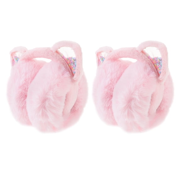 HONMEET 2-Pack Plush Ear Muffs for Girls Winter Cold Weather Earmuffs Soft Warm Accessories