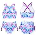 thumbnail image 1 of MSemis Little Big Girls Zonal Printed Halter Crop Top with Bottoms Swimsuit, 1 of 6
