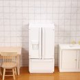 thumbnail image 3 of Kits de bricolaje de casa de muñecas de madera en miniatura, muebles de casa de muñecas a escala 1:12, kit de modelos de refrigerador de tres puertas, blanco, 3 of 5