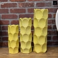 thumbnail image 6 of Gloss Finish Ceramic Round Cylinder Vase with Dimpled Texture – Modern Decorative Flower Vase for Living Room, Bedroom & Office- Yellow, 6 of 7