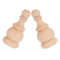 PartyKindom decorative wood finials Wooden Finial Light Yellow 2Pcs