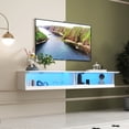 thumbnail image 2 of White Wall Mounted 80" TV Stand with 20 - Color LEDs | Keeps Cables Neat in Living Room and Bedroom, 2 of 5