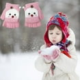 thumbnail image 2 of Btomtd Ctue Knitted Gloves with Open Finger Top and Half Finger Design, Winter Gloves in Seasonal Themes for Teens and Kids, Pink, 2 of 7