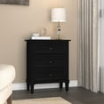 thumbnail image 2 of HLR Black Modern 3-Drawer Nightstand with Storage, Already Assembled Wood Bedside Table End Table for Bedroom, Hallway, 2 of 10