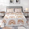 thumbnail image 3 of Boho Rainbow Pink Soft Bedding Set Deep Pocket 3 Piece Bedding, Luxury Soft Microfiber Queen Sheet Sets, 3 of 14