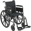 Drive Medical Cruiser III Light Weight Wheelchair with Flip Back Removable Full Arms and Swing Away Footrest