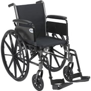 Drive Medical Cruiser III Light Weight Wheelchair with Flip Back Removable Full Arms and Swing Away Footrest